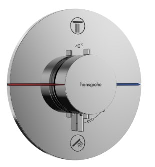 Термостат для душа, встраиваемый, на 2 потребителя, хром Hansgrohe ShowerSelect Comfort S 15556000
