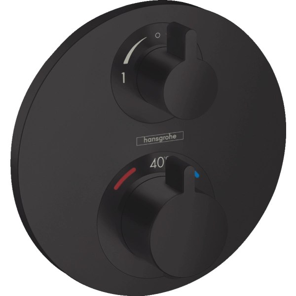 Термостат для душа, внешняя часть, черный Hansgrohe Ecostat S 15758670