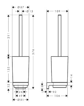 Туалетный ершик, комплект, хром Hansgrohe AddStoris S 41782000