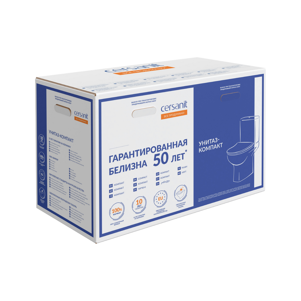 Унитаз напольный (микролифт) CERSANIT KO-COL011-3/5-COn-DL-w COLOUR CleanOn (Польша)