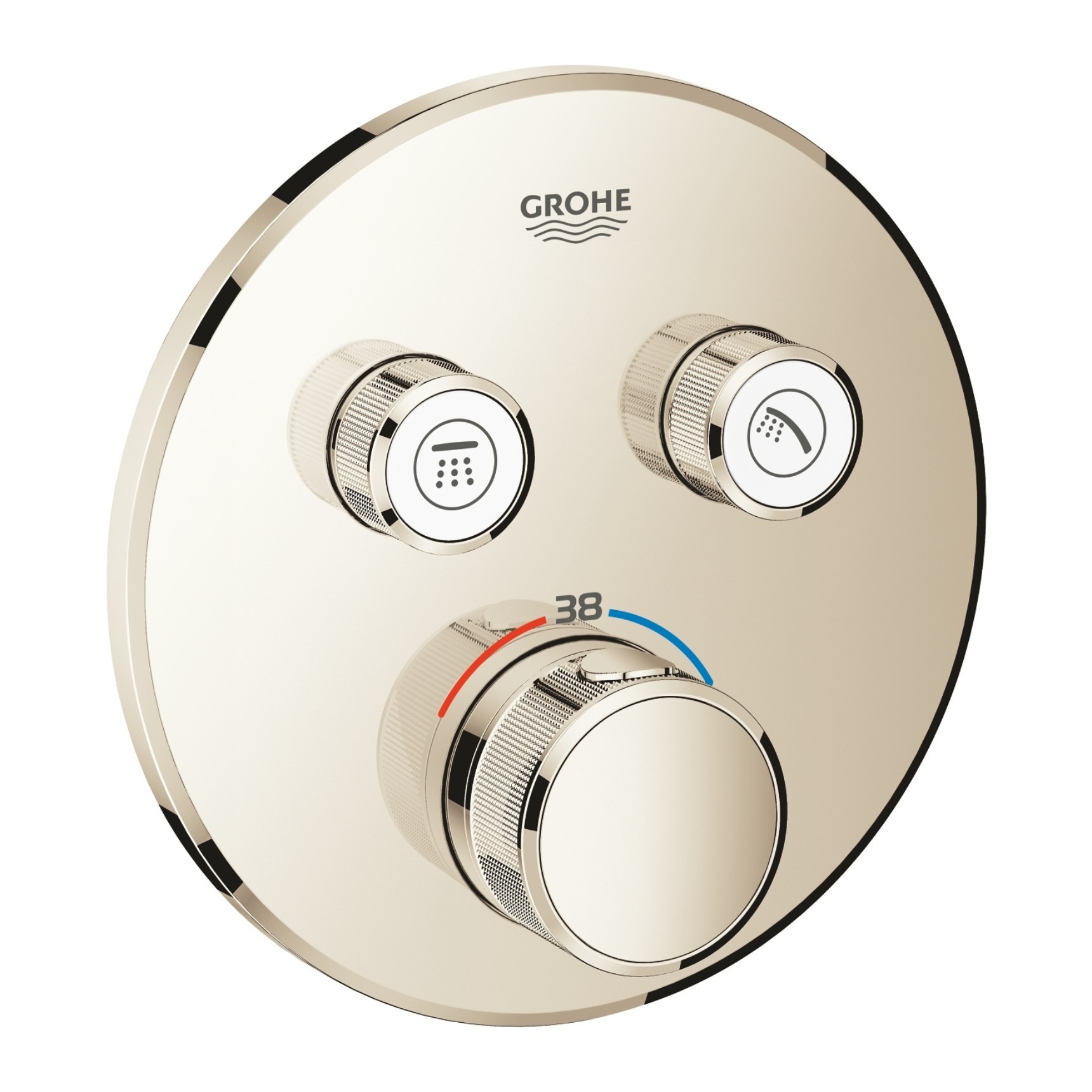 Внешняя часть смесителя GROHE Grohtherm SmartControl на 2 выхода, никель глянец 29119BE0