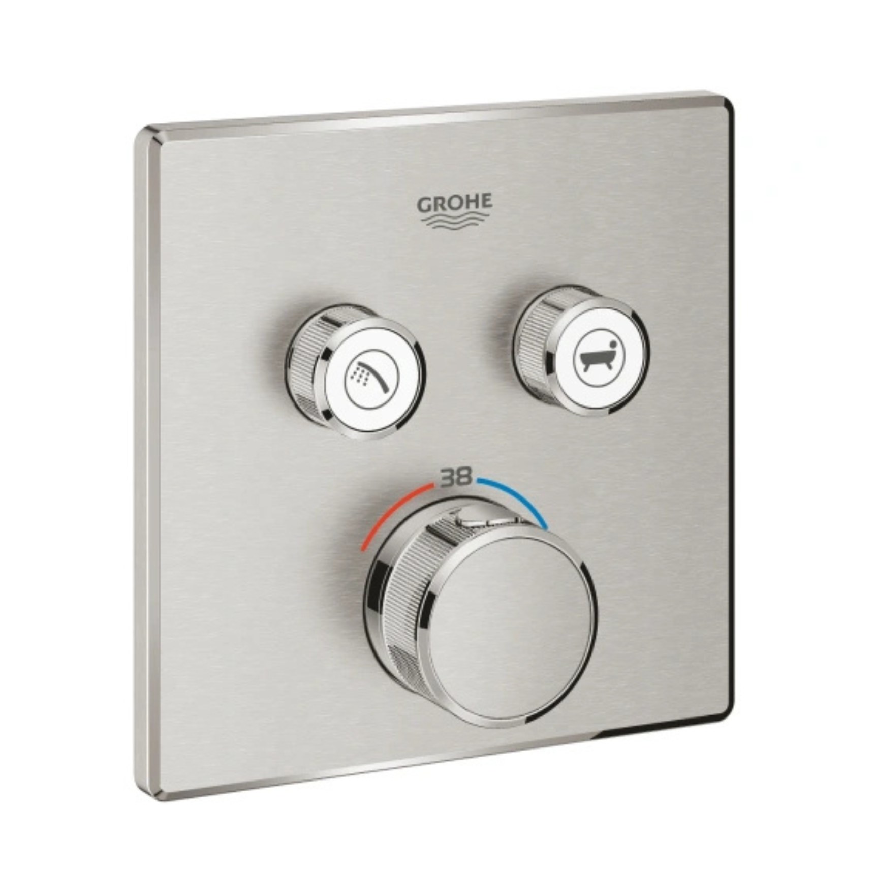 Внешняя часть смесителя GROHE Grohtherm SmartControl на 2 выхода, суперсталь 29124DC0