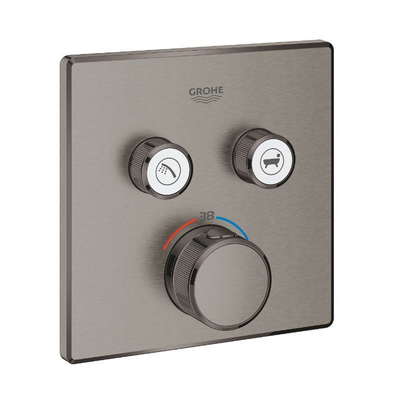 Внешняя часть смесителя GROHE Grohtherm SmartControl на 2 выхода, темный графит матовый 29124AL0