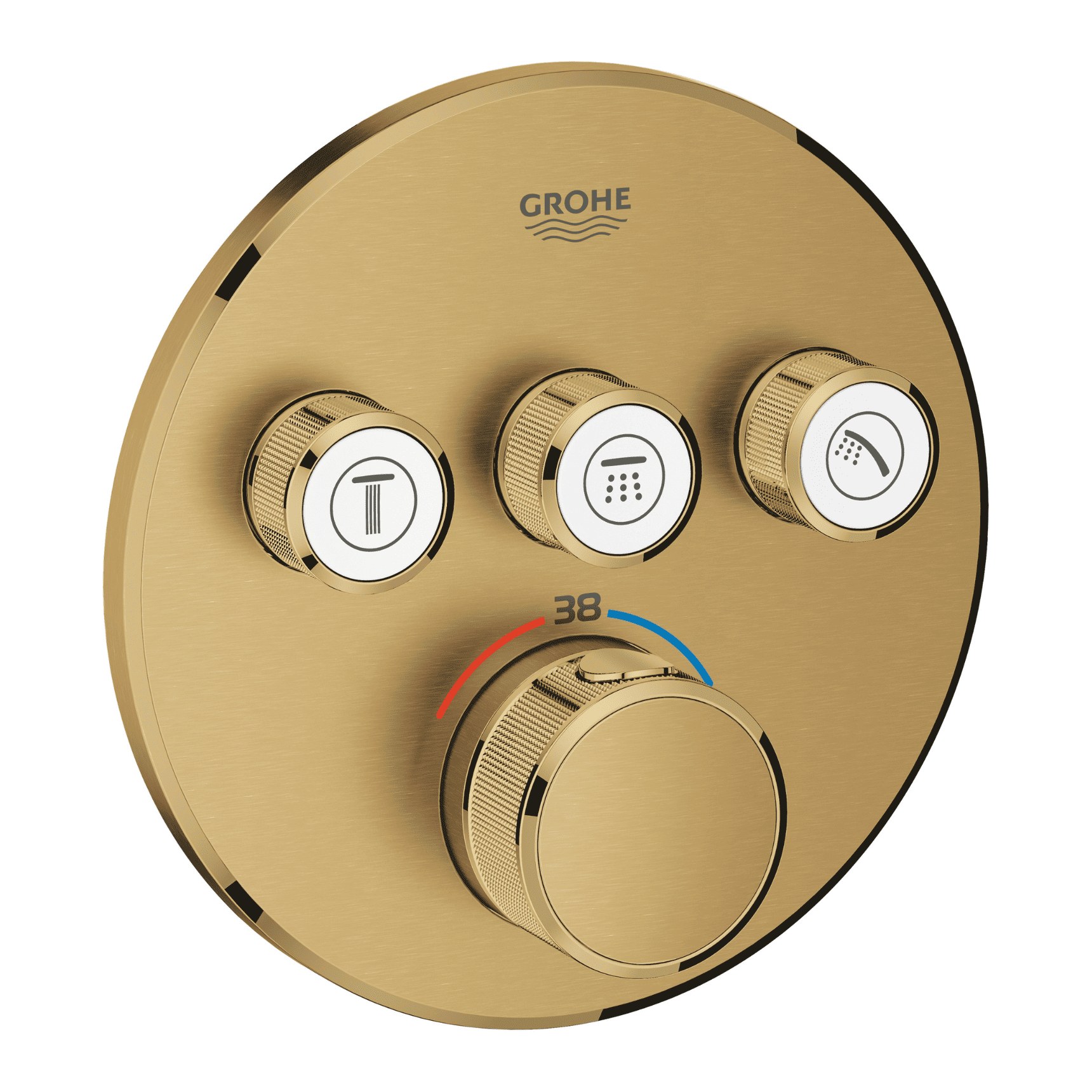 Внешняя часть смесителя GROHE Grohtherm SmartControl на 3 выхода, холодный рассвет матовый 29121GN0