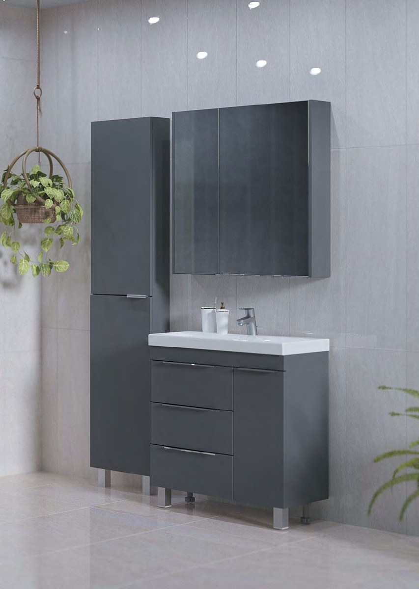 Зеркальный шкаф Gaula 60 2д.Black 1 Марка