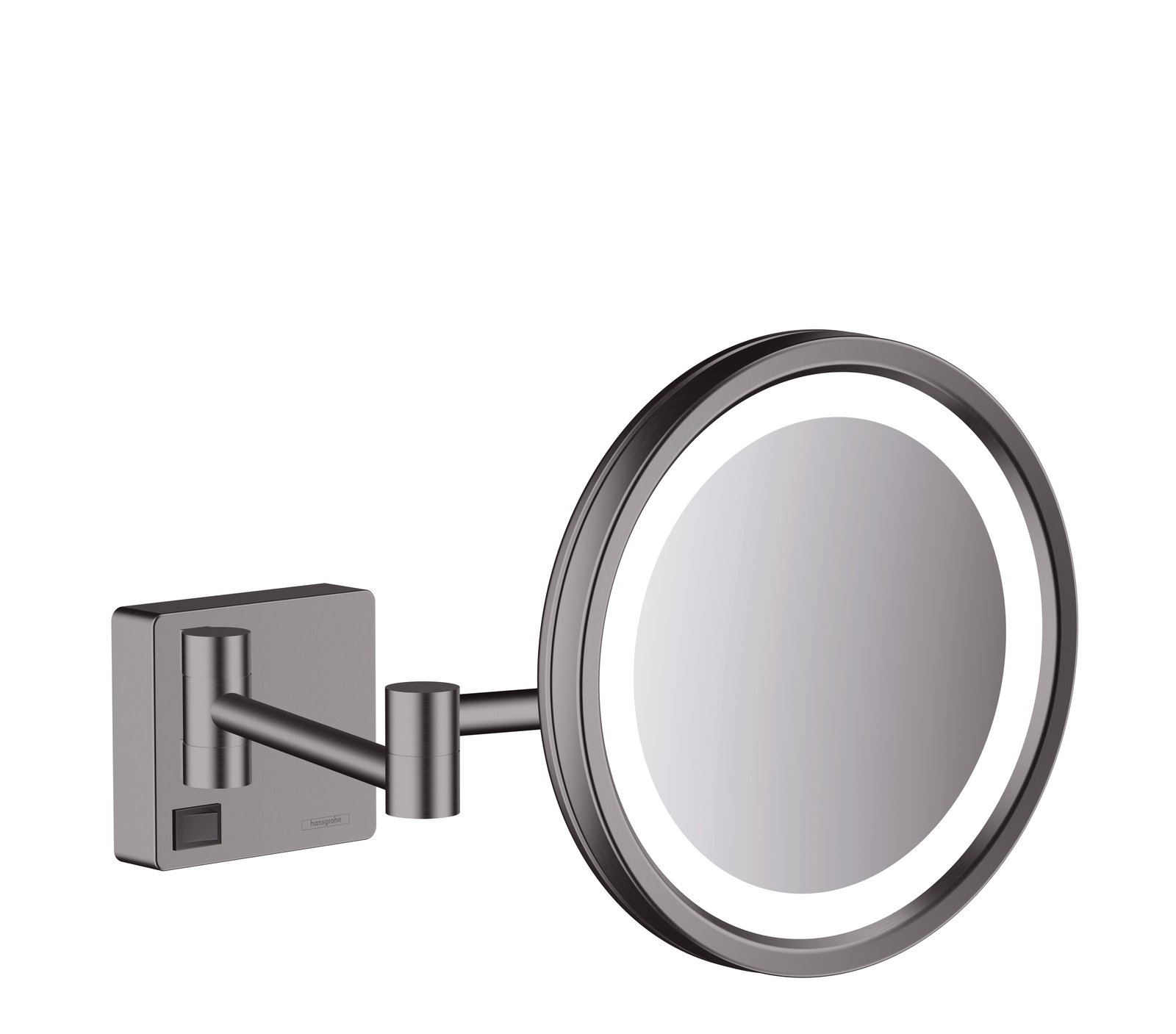 Зеркало косметическое с подсветкой, шлифованный черный хром Hansgrohe AddStoris 41790340