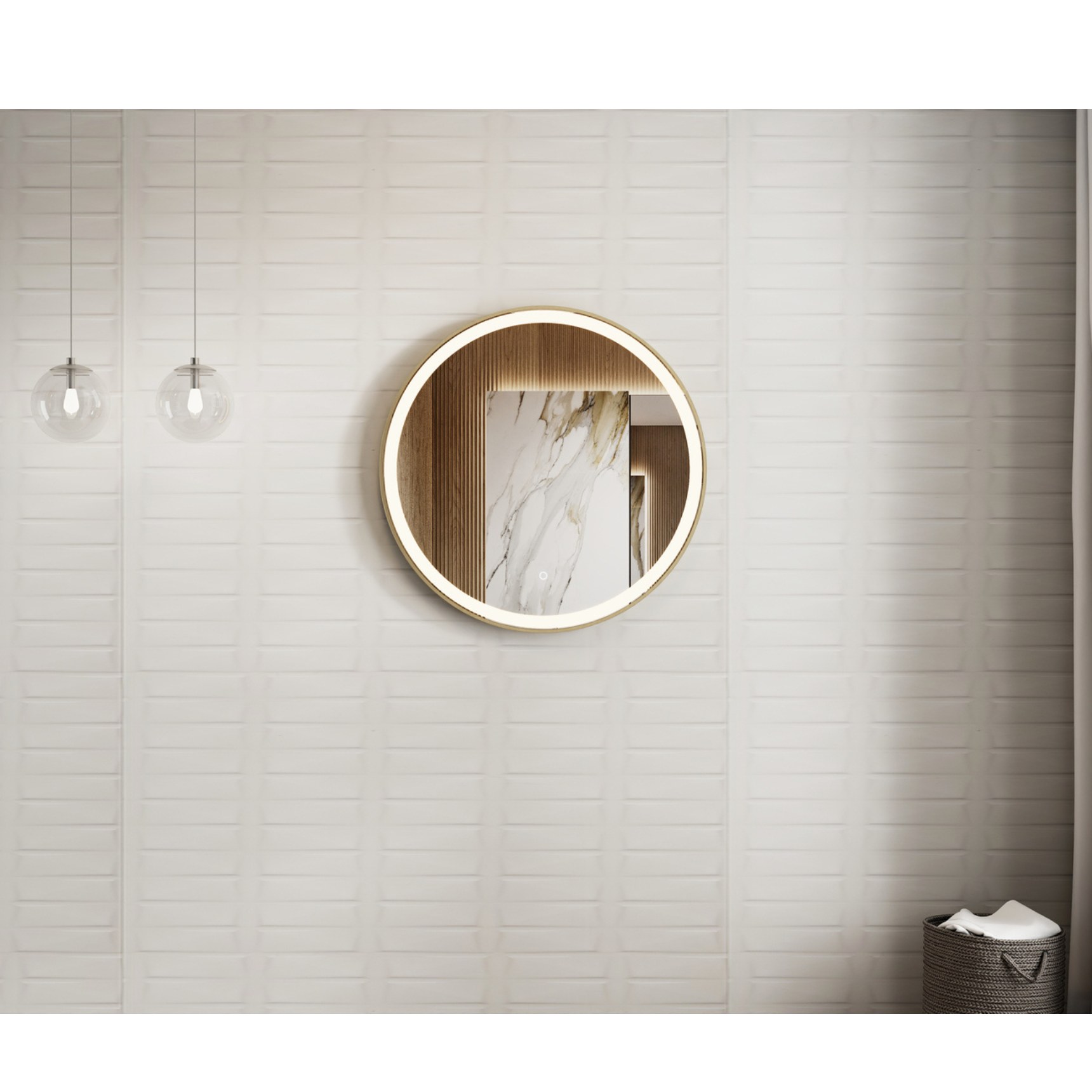Зеркало Minotti Diamond Gold DA800 с подсветкой